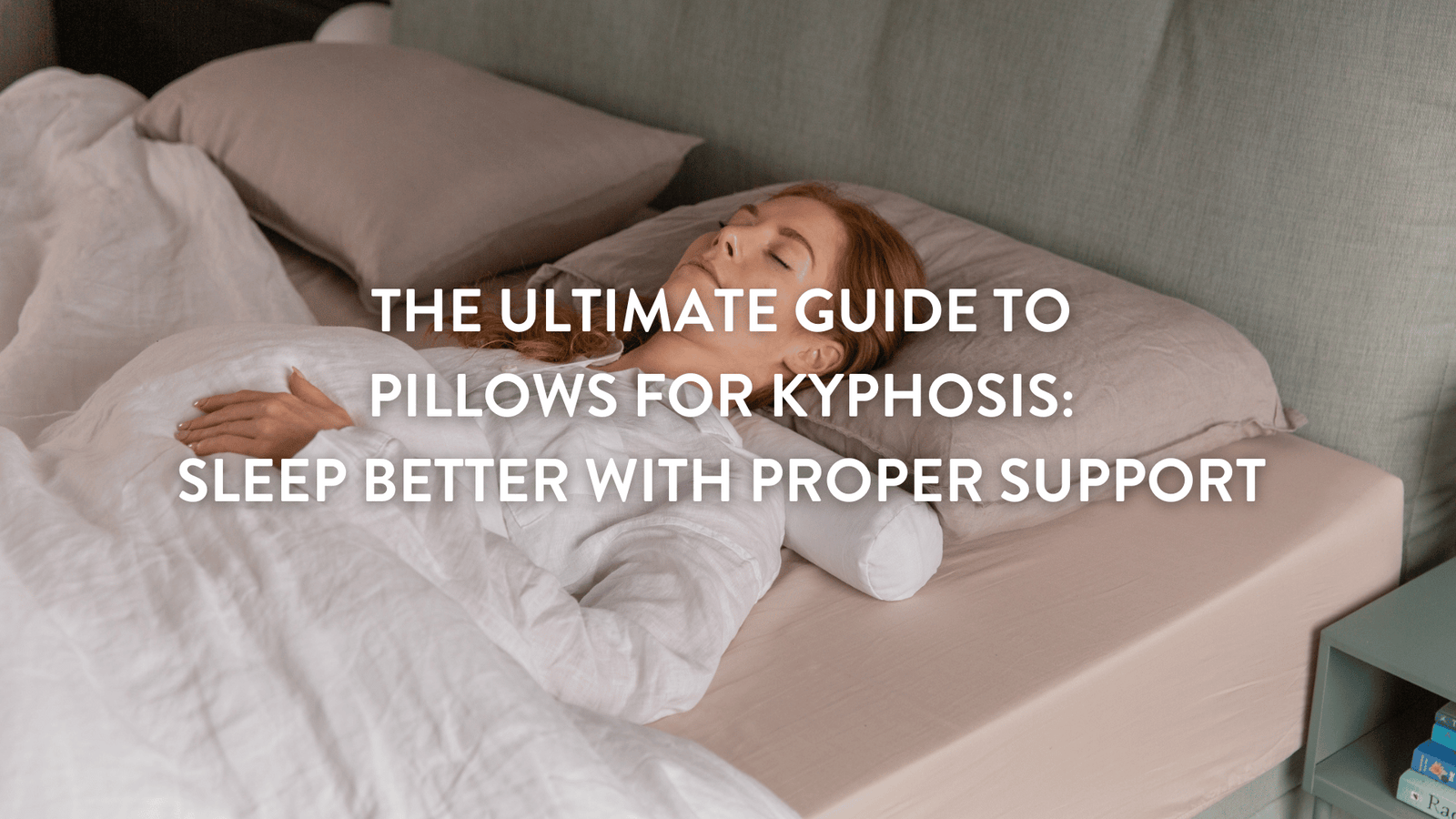 person with kyphosis sleeping in bed on a putnams pillow