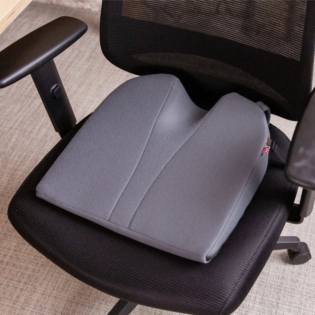 11° Degree Wedge Coccyx Cut Out - Putnams grey office chair cushion