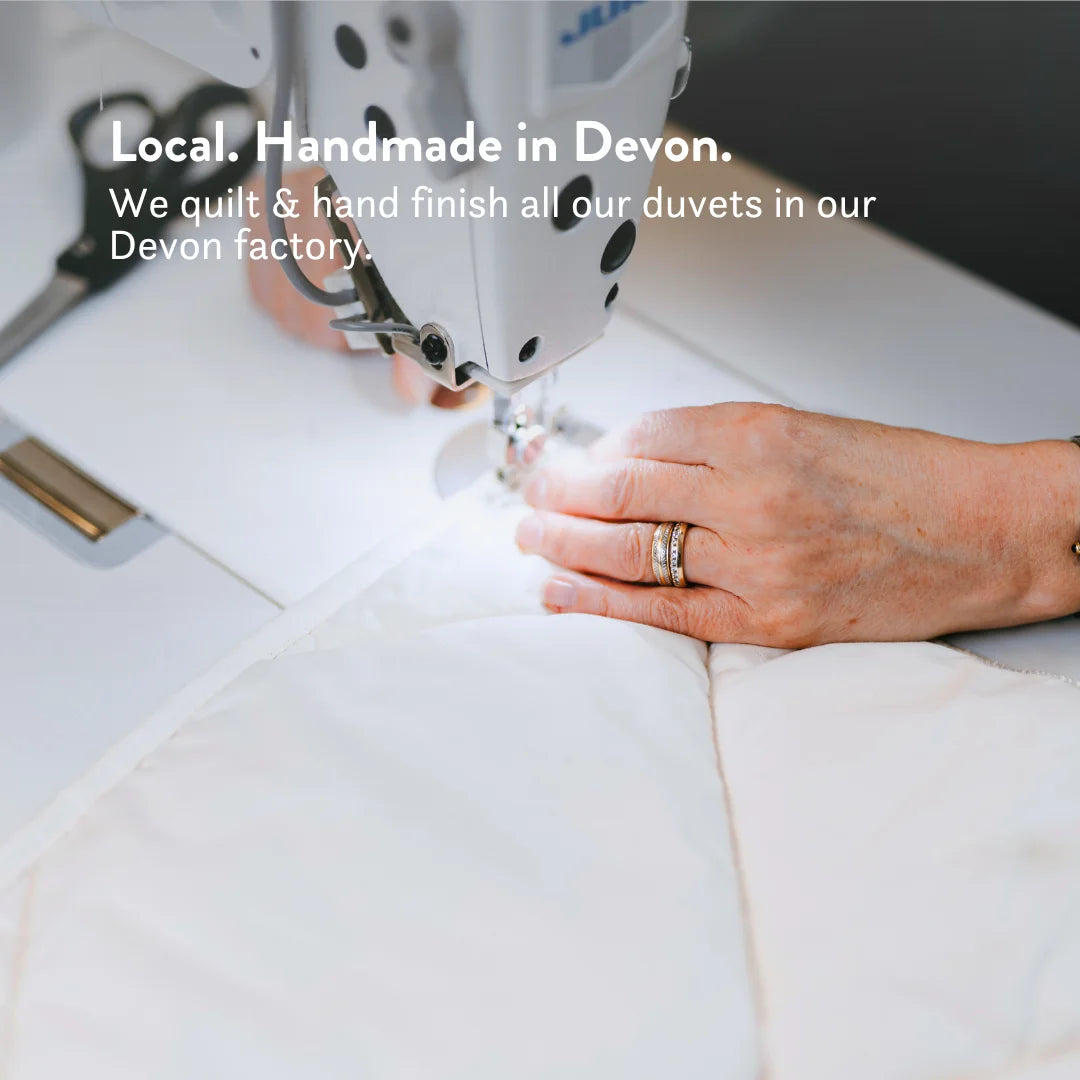 Contour British Wool Pillow & British Wool Duvet Set - Bundle height adjustable natural local handmade sustainable cotton