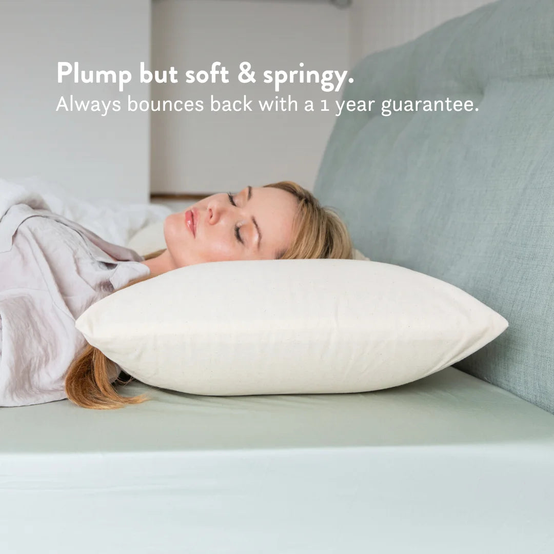 Plump but soft & springy. Always bounces back. Graphite Latex Pillow - Natural foam pillow alternative soft bouncy supportive cooling