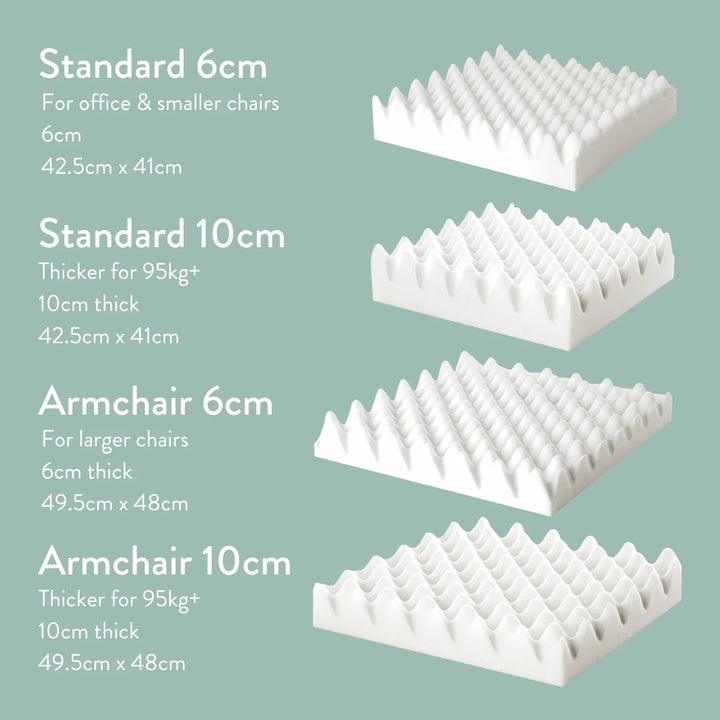 Ischial Bursitis Cushion for pressure relief and comfort- cut out discreet with cover. Handmade in the UK. 2 Year guarantee.
