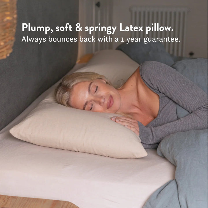 Graphite Latex Pillow & British Wool Duvet Set - Bundle Handmade in the UK, 100% cotton natural bedding bundle